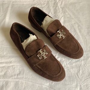 Tory Burch Eleanor Suede Loafers Dark Cocoa 9.5